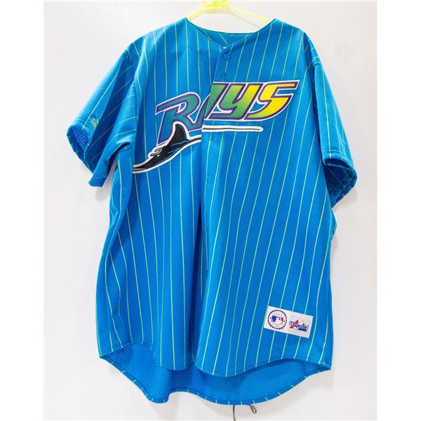 TAMPA BAY DEVIL RAYS PIN STRIPED XXL JERSEY