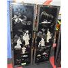 Image 1 : PAIR ANTIQUE MOTHER OF PEARL BLACK LACQUER ASIAN