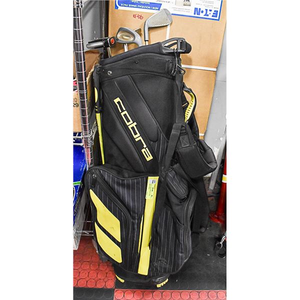 COBRA GOLF BAG WITH CLUBS, SHOULDER STRAP
