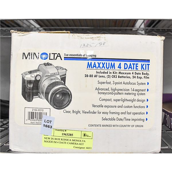 NEW IN BOX KONICA MONOLTA MAXXUM 4 DATE CAMERA KIT