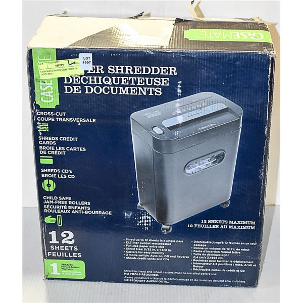 CASEMATE PAPER SHREDDER IN OPEN BOX -