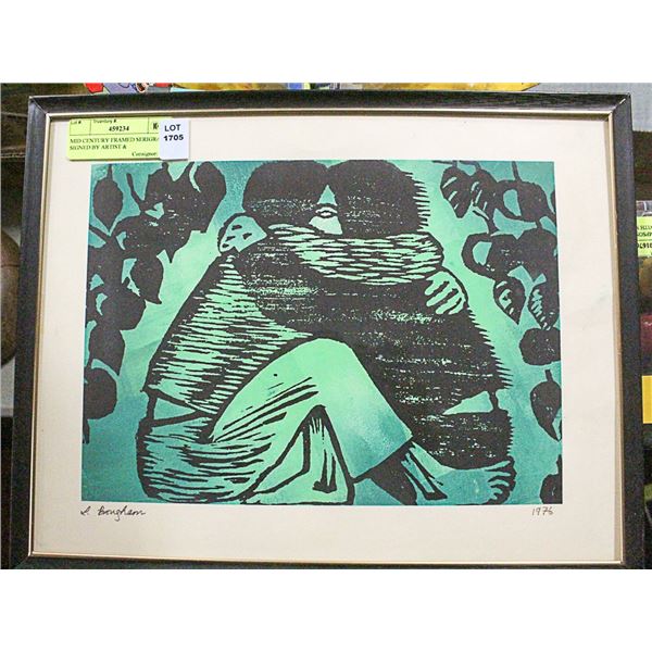 MID CENTURY FRAMED SERIGRAPH SIGNED BY ARTIST &