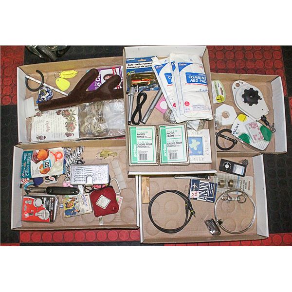 5 FLATS OF MISC HOUSEHOLD EVERYDAY ITEMS