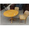Image 1 : Wooden Single Dropleaf Table w 2 Chairs 36" RD