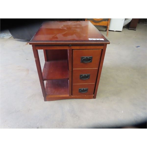 End Table w 3 Drawers & Pullout- 22"H 22"W 10"D Pullout is 18"W