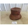 Image 2 : Very Old Vintage Leather Hat Box w Brass Tag