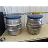 Image 1 : 2 Keg Stools w Upholstered Seats