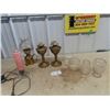 Image 1 : 3 Brass Coal Oil Lamps , Bedroom Elec Lamp & Lanter Fonts