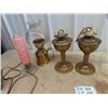 Image 2 : 3 Brass Coal Oil Lamps , Bedroom Elec Lamp & Lanter Fonts