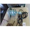 Image 2 : Boot Scraper, Repurpose Iron, Box of Cabinet Pulls, Light w Metal Shade