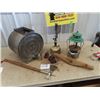 Image 1 : Metal Butter Churn, Gas Lamps, Coleman Lamp, Decorative Lamp Plus More
