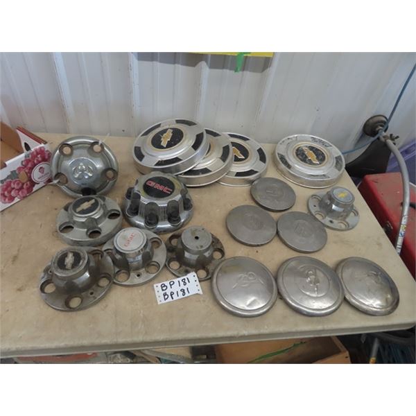 Approx 19 Hubcaps, Ford V* , VW, Chev, Dodge Plus