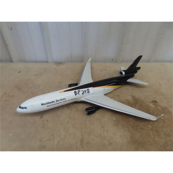 Plane Display, Heavy Plastic I Believe w GD Glass Adv World Wide Service 24" L & 20" WIng Span