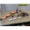 Image 1 : Set Cdn Potteries Mixing Bowls, Mashall Wells Ashtrays, Blown Glass Clown Ornament, Plus More!