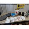 Image 1 : Moslson Cdn Cooler, Sylvania Disc Player Bose Set of Speakers, Radio/Alarm, Hockey Stickers Plus