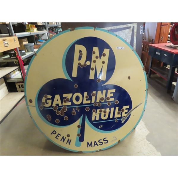 Porc 60" 2 Sided PM Gazoline Huile - One Side is English One side is French