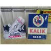 Image 1 : 2 Metal Beer Signs 1) Coors Light 18" x 18" & 1) Kalik Beer 15" x 20"