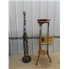 Image 1 : Plant Stand 40"H 12"RD, Giraffe Ornament 48"H