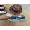 Image 4 : Miner's Helmet, Art on Wooden Paddle & Size 7 Golf Shoes