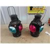 Image 1 : 2 CNR Railwasy Switchman's Lanterns- Have Been Converted to Electrical - Hang Up & Enjoy!