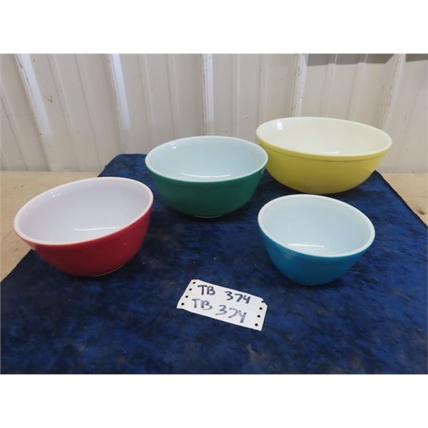 Primary Color Pyrex Mixing Bowls