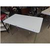 Image 2 : Porc TOp Table 29"H 48"W 27" D & Metal 3 Tier Stand 31"H 24"W 20"D