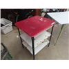Image 3 : Porc TOp Table 29"H 48"W 27" D & Metal 3 Tier Stand 31"H 24"W 20"D