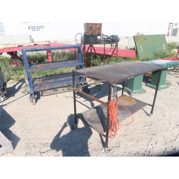 2 Shop Carts 1) 3 Tier- 51" x 48" x 40" & 1) 38" x 50" x 28"