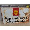 Image 1 : Metal Shell Agriculture Chemicals Sign 34" x 20"