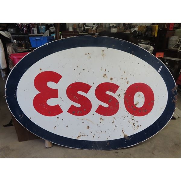 Porc Oval 2 Sided ESSO Sign 89" X 58"