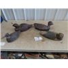 Image 4 : 4 Wood Carved Duck Decoys- Rough Condition