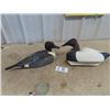 Image 1 : 2 Wood Carved Duck Decoys 1) RW Maloney 1980 & 1) Marked V S