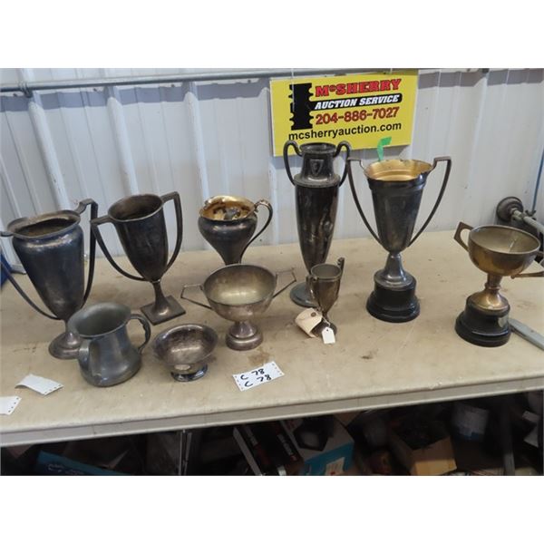 10 Old Trophies- Sports, School 1916 & Up