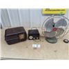 Image 1 : Motorola Battery Saver Radio, Blonfer Tongue Radio, Super Letric Fan - No Cord, Fan is 12"RD