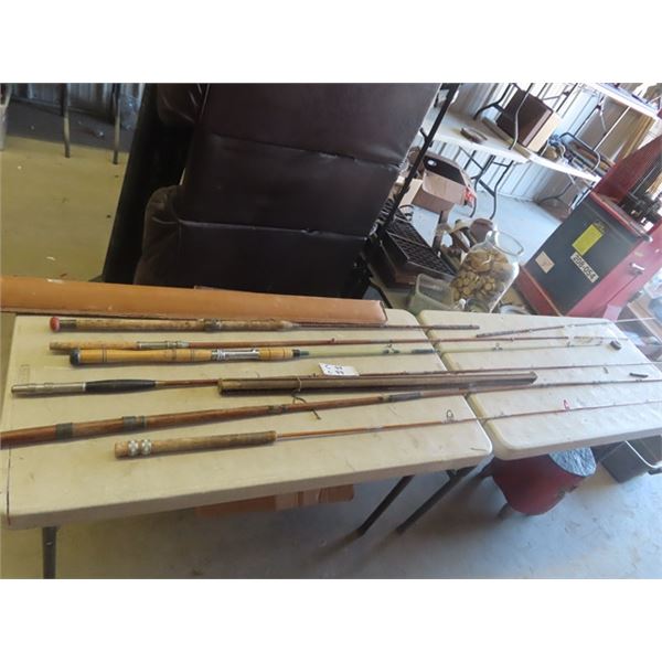 6 Old Rods - 5 Are Wood