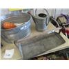 Image 2 : Galv Tubs , Watering Ca, Sewing Machine Head, Bushel Basket