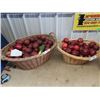 Image 2 : 3 Woven Baskets, 2 Full of Imitation Fruit & Vegs