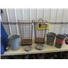 Image 1 : 2 Wire Garbage Cans 26"H 14" x 14" & Galv Pails