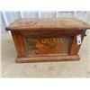 Image 1 : Wooden Trunk w Quail Brand Adv 11"H 19"W 9"D