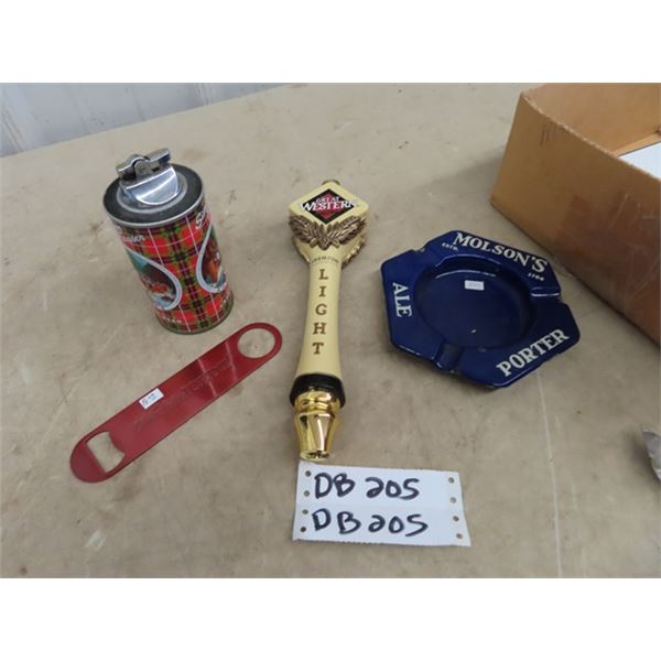 Porc Molson Ashtray, Great Western Beer Tap, Simon Fraser Adv Lighter Plus More~!