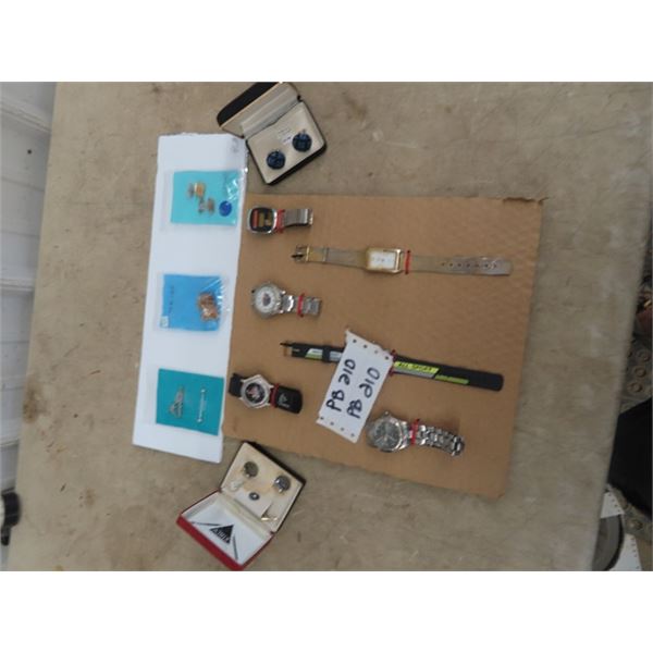 Cuff Links & 6 Men's Watches