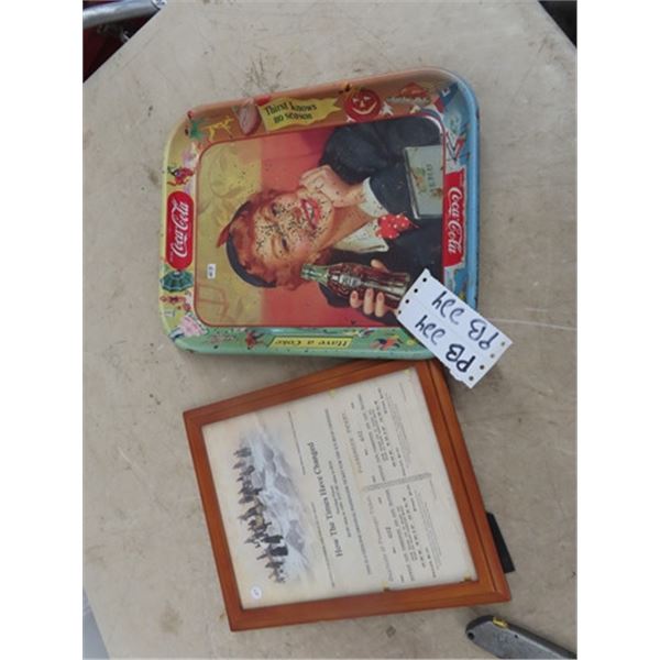 Framed 1900 TIcket & Document Crossing North- Umberland, Ice Boats from Mainland to PEI Plus Coca Co