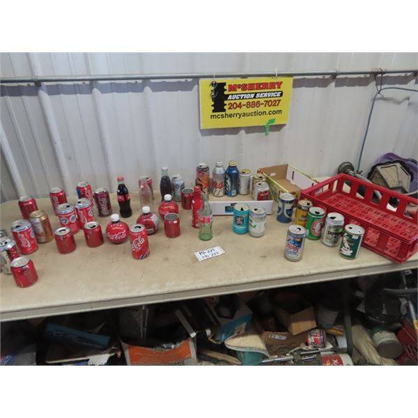 Coke Bottles & Cars - Variety of Beer Cans