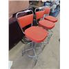 Image 2 : (MP) 3 Retro Swivel Bar Stool - 1 Has a Tear in The Upholstery