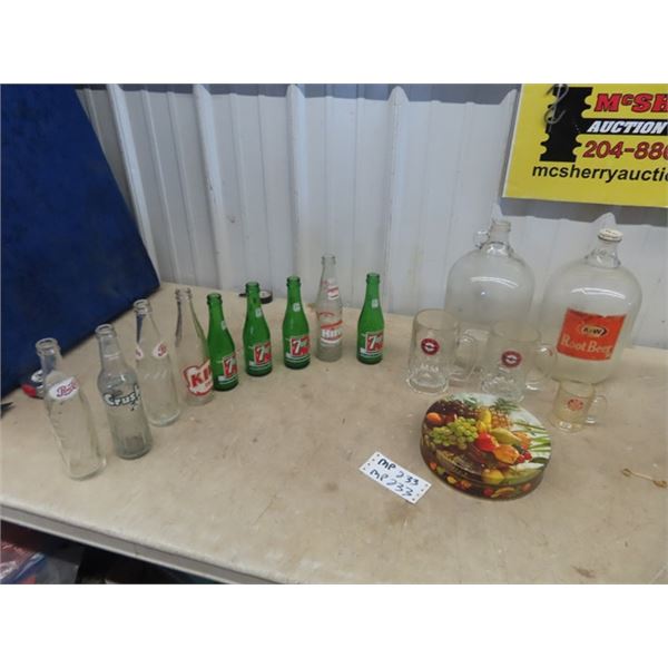 (MP) A & W Mugs & Jugs & Various Pop Bottles