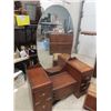 Image 3 : Walnut 4 Pc BR Suite, Vanity 30"H 48"W 20"D Plus 55" x 31" , Dresser 49"H 34" 19" , Headboard 56"W