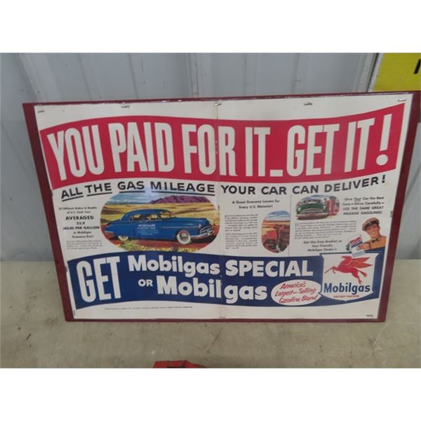 Framed Mobile Gas Adv, Metal Toy, Nylin Fire Wagon Trailer, Wyondotte Scraper Trailer