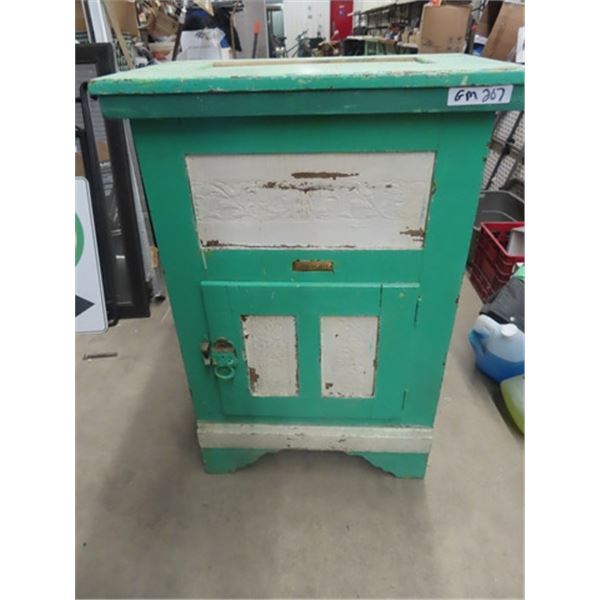 Painted Ice Box w Brass Tags- Prairie City 37"H 26"W 17"D