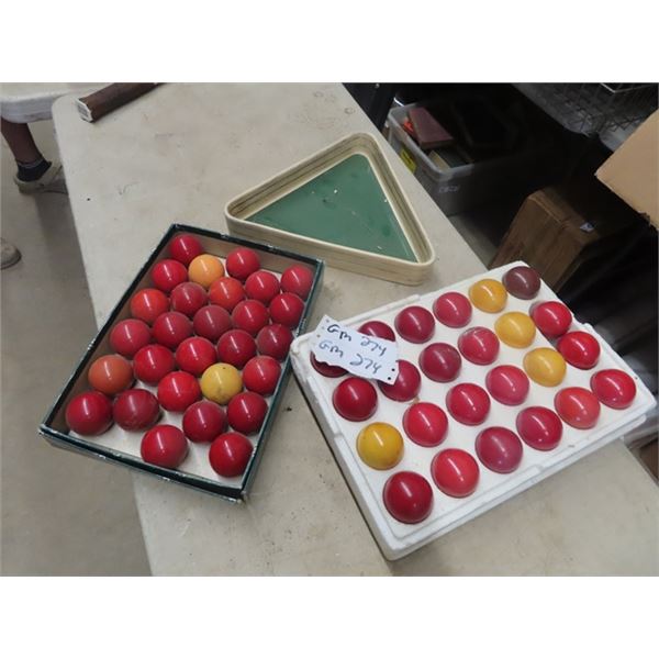 2 Sets of Snooker Balls