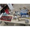 Image 1 : Mastercraft 8V Drill, Sockets, Wrenches, Odd & Ends Tools, Clamps, &  New Engine Heater